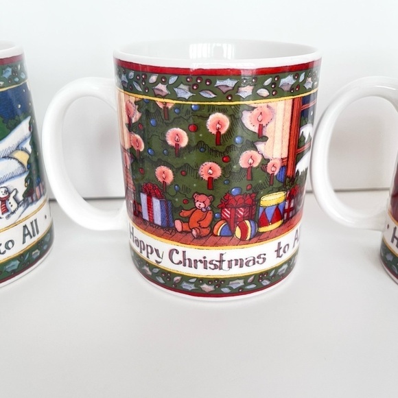 Vintage 4 Piece Christmas Story by Portmeirion Coffee Tea Mug Set Size 12 oz. - Picture 10 of 15